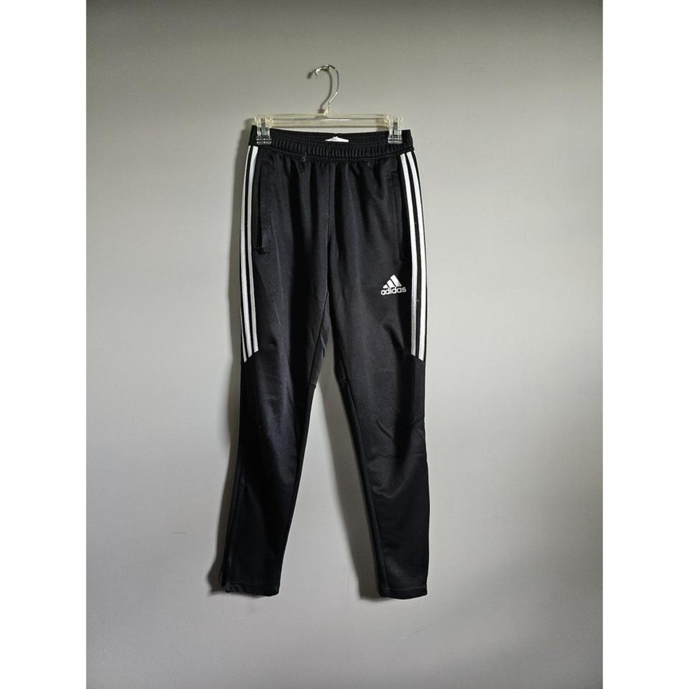 Adidas Tiro Black White Striped Soccer Training Pants Small Tapered Joggers
